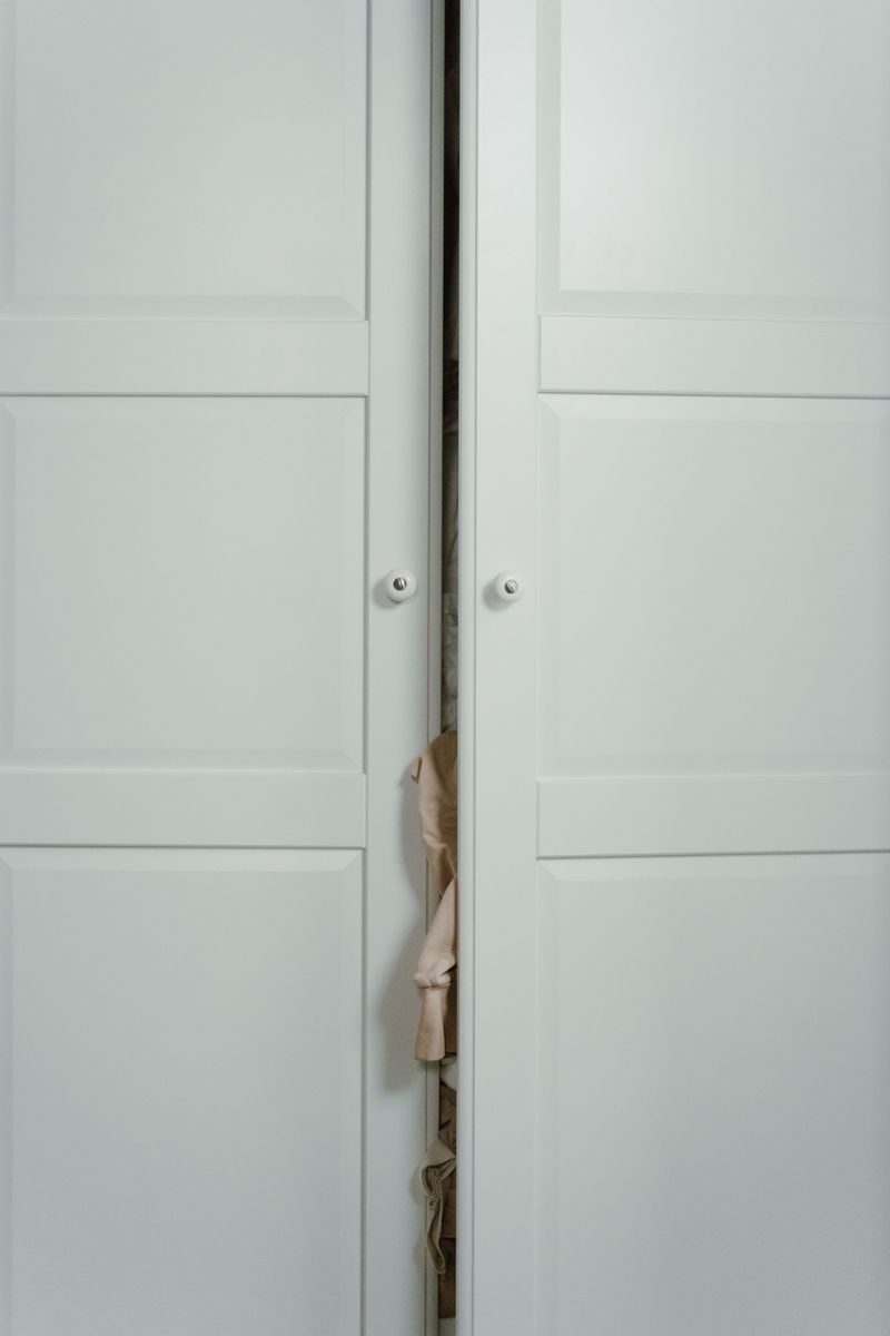A wardrobe's panelled doors, ready for collection